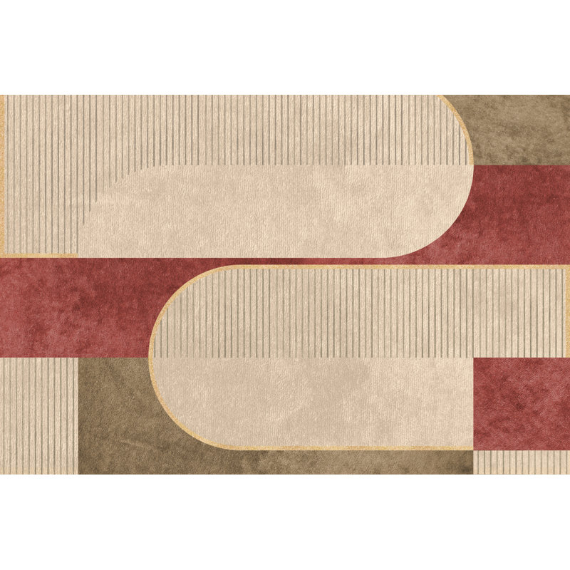 Iasos Vinyl Machine Printed Area Rug, Rectangle 5'3" x 7'10.5"