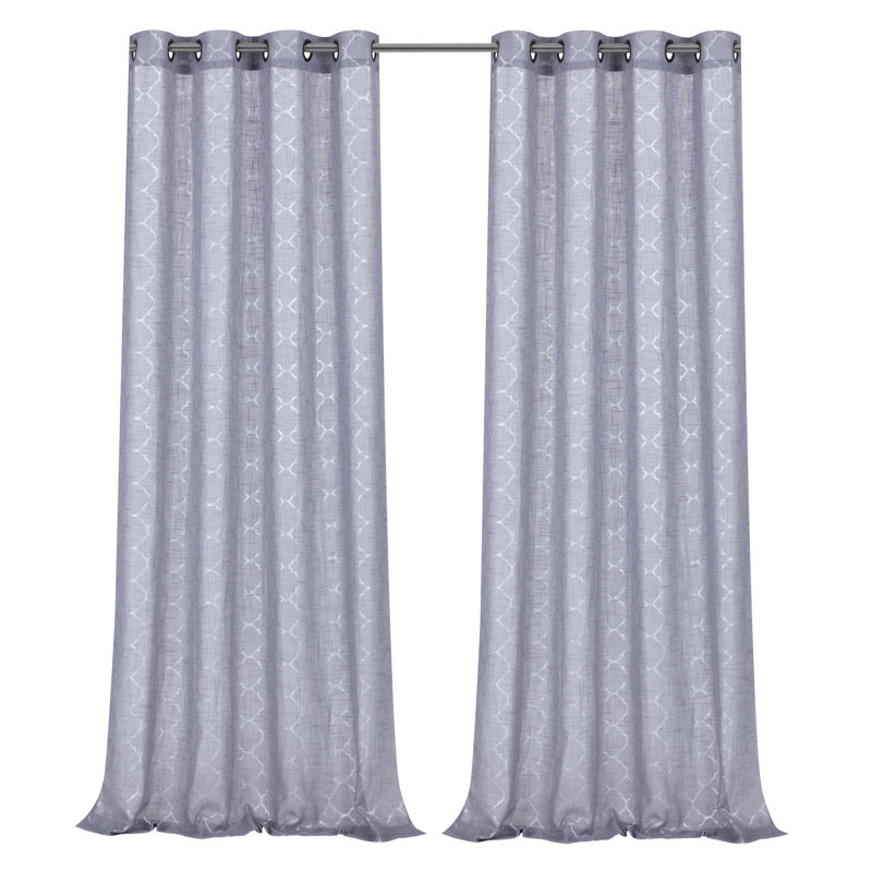 Dalaigh Semi Sheer Curtain Pair, Gray