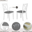 Ensemble de salle à manger 5 places avec 4 chaises, design moderne, gris et blanc, bois massif, plateau chauffant, montage facile pour petits espaces, 4 places assises confortables, à monter soi-même.