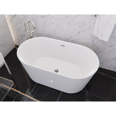 55.12" x 29.53" Freestanding Soaking Acrylic Bathtub