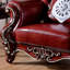 Fauteuil en cuir véritable capitonné European Vintage Classic