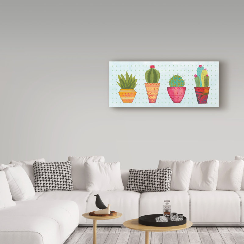 'Southwest Cactus VI' Graphic Art Print on Wrapped Canvas, 10" H x 24" W x 2" D