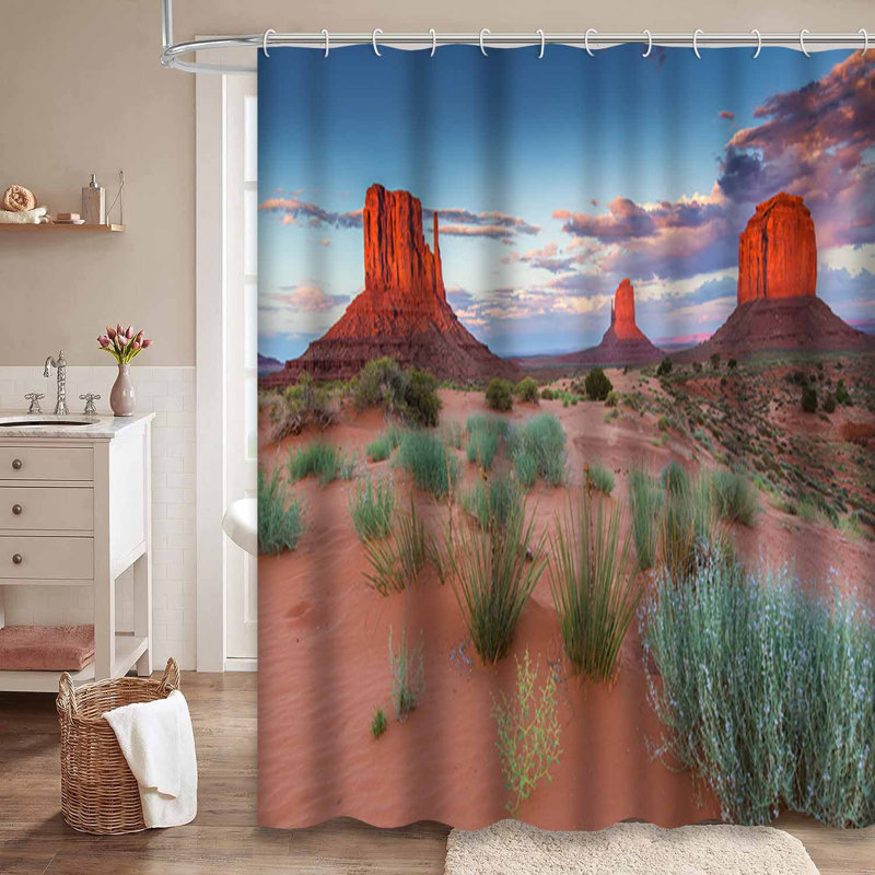 Vallée, Arizona, paysage, coucher de soleil, ciel, sud-ouest, canyon, nuages, avec, 12, crochets, L 72 po x l 84 po