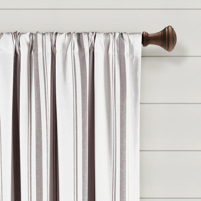 Cotton Blend Semi Sheer Curtain Pair, Gray, 42" W x 63" L
