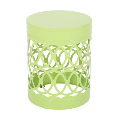 Outdoor Metal End Table - Large. Modern Iron Cut Side Table. Strong Powder-Coated Frame. No Assembly Required. 14.09 In. Width X Depth 18.5 Height. 4.69 Lb. Weight Construction. Assembly. Lb