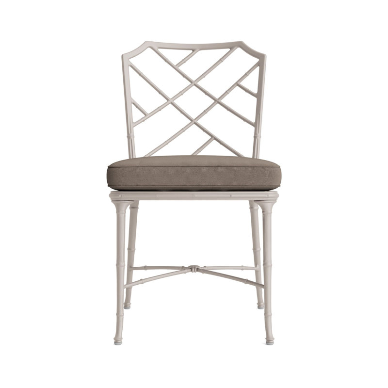 Calcutta Outdoor Dining Side Chair, Fusion Charcoal, Brown, Dove Smooth