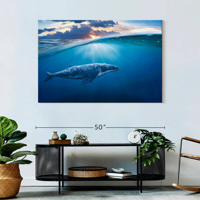 Brampt Blue Ocean Whale, 32" H x 48" W