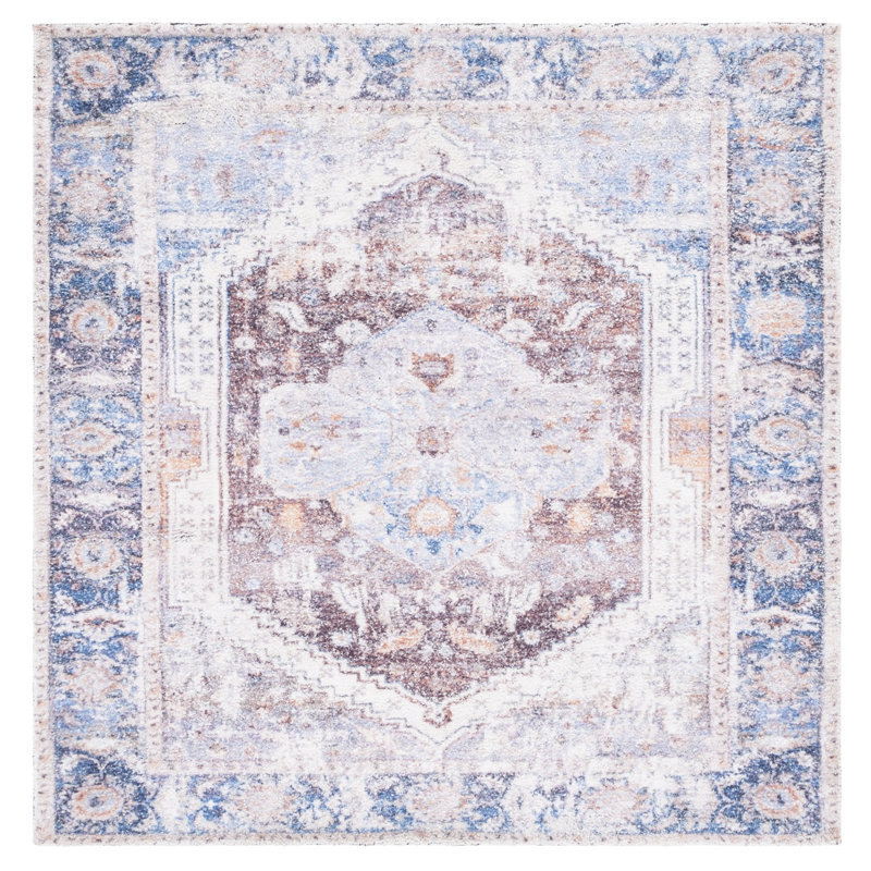 Hand Tufted Performance Oriental Rug, Square 6'