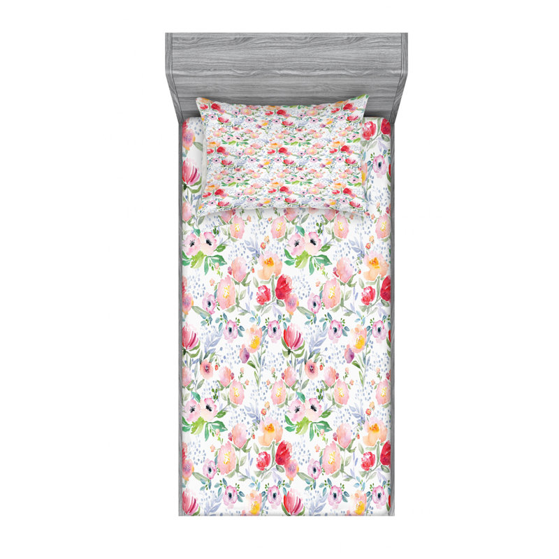 Microfiber Floral Sheet Set