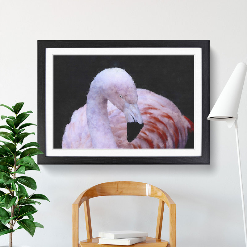 Pink Flamingo Vol.1 - Framed Print, Black Framed, 36cm H x 48cm W x 2cm D
