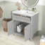 Meuble-lavabo 30 po avec lavabo en céramique, meuble-lavabo simple autoportant avec portes à fermeture douce