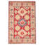 Tapis rouge en laine noué à la main de conception unique 6 pi 8 po x 9 pi 9 po New Age