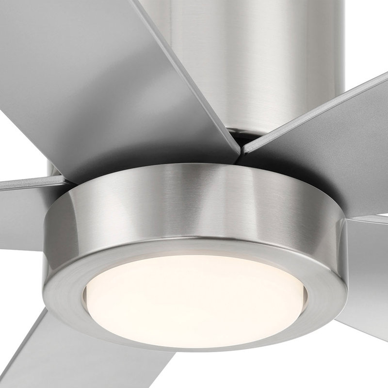 Ventilateur de plafond 5 pales 52 pouces avec télécommande et lumière à intensité variable CORMAC , Nickel brossé