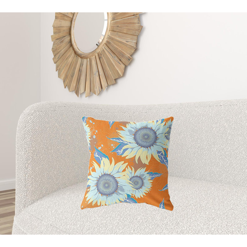 Coussin 20 po x 20 po, Rouge / jaune