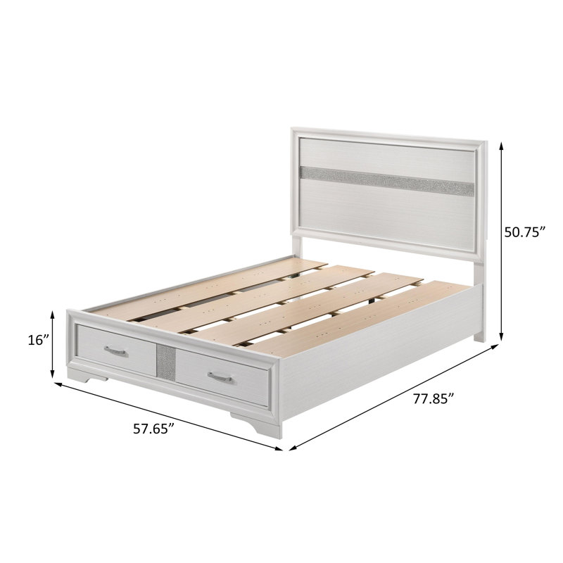 Ensemble de chambre à coucher 4 pièces 4 pièces , Double, Blanc