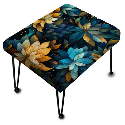 Natures Meditation I - Floral Rectangle Ottoman