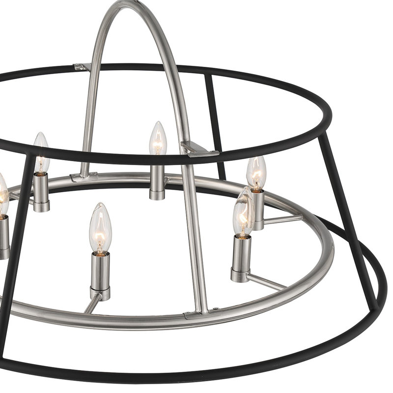 6lt Chandeiler, noir + nickel, H 16,75 po x l 3,25 po x P 3,25 po