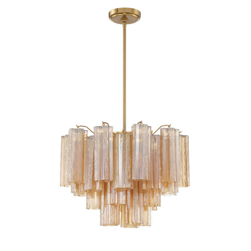 Arras 9-Light Chandelier, Laiton vieilli, Jaune, H 14 po x l 19,75 po x P 19,75 po