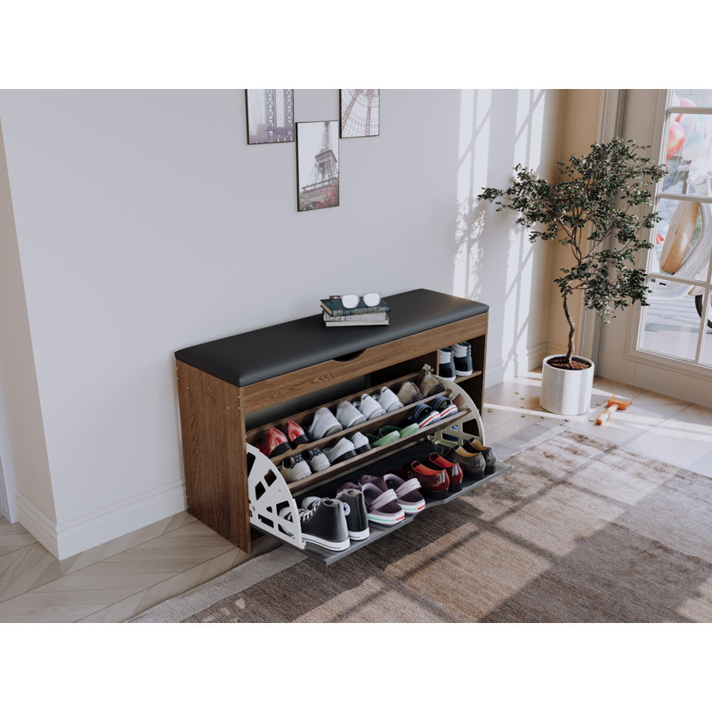 Shoe Bench with Storage Small Shoe Rack for Hallway,Bedroom,Mudroom，39.37
