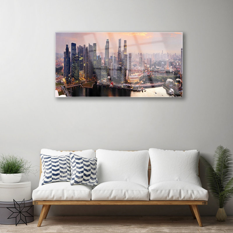 Houses City - Unframed Photograph on Glass