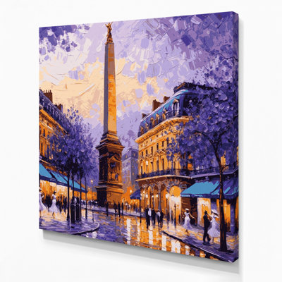 Art mural sur toile mauve avec cités, villes et espaces de l'Argentine