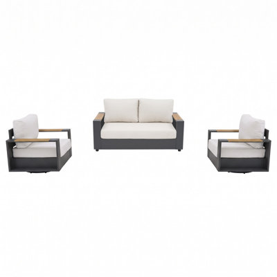 Ensemble de sièges d'extérieur pour 4 personnes avec des chaises pivotantes
