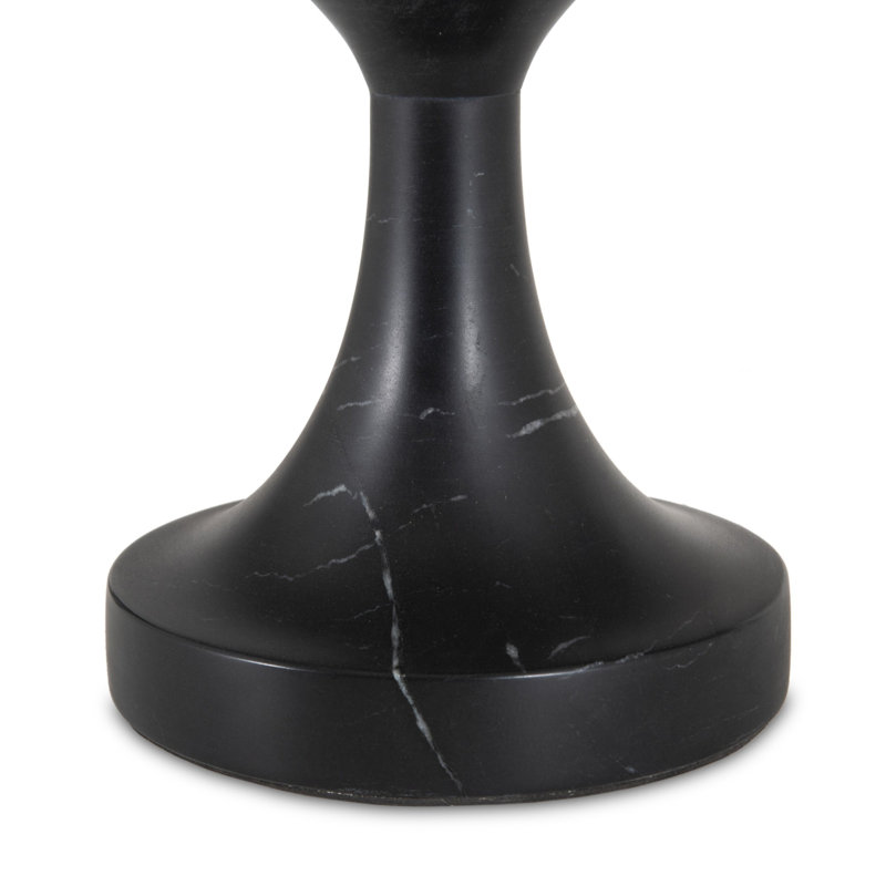 Poli Marble End Table, Black/Gray