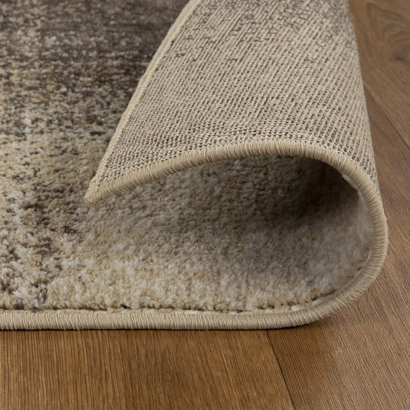 Tapis damassé gris et noir 4 pi x 6 pi
