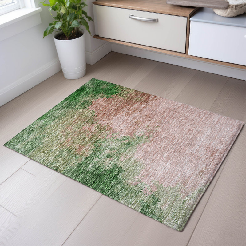 Tapis de qualité supérieure lavable à la machine à l'aquarelle AMF1138, Rectangle 1 pi 8 po x 2 pi 6 po