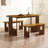 4-Person Solid Wood Base Modern Brown Dining Table Set With 2 Benches For Kitchen, Dining Room