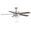 Ventilateur de plafond standard à 5 pales de 52 po avec chaînette et ensemble d'éclairage inclus Artice-86792480