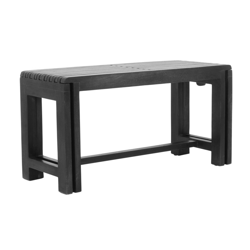 Banc en bois massif Wilmington, Gris