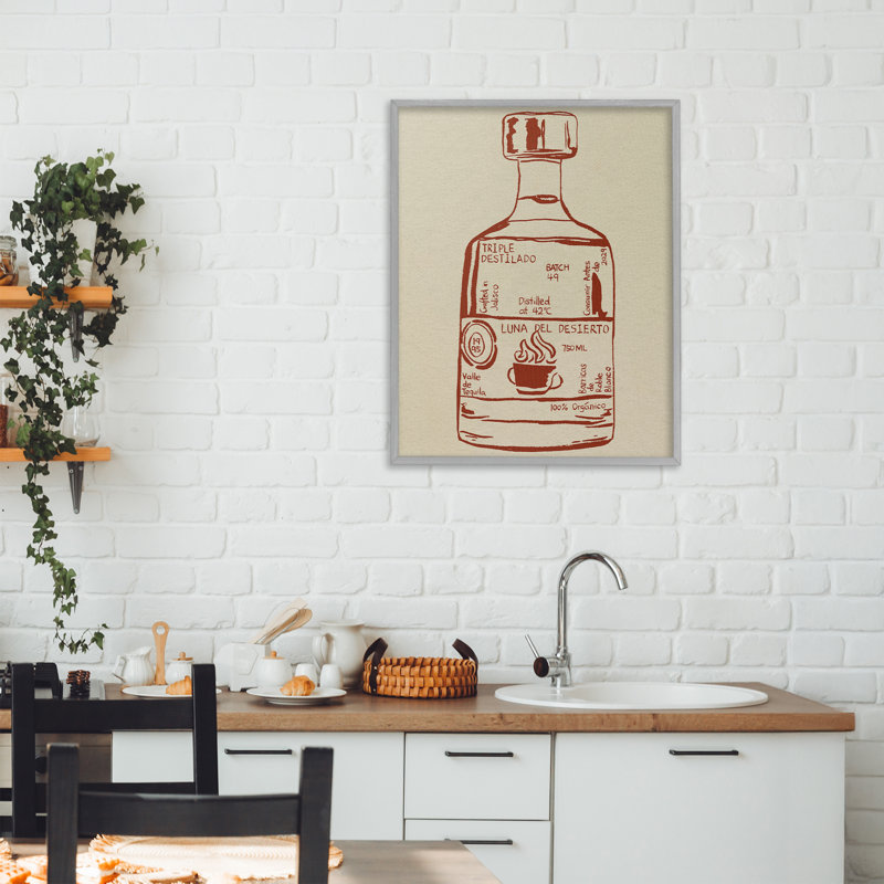 Giclée encadrée d'essence de liqueur minimale, design par Melissa Wang, Estampe numérique Farmhouse, H 20 po x l 16 po