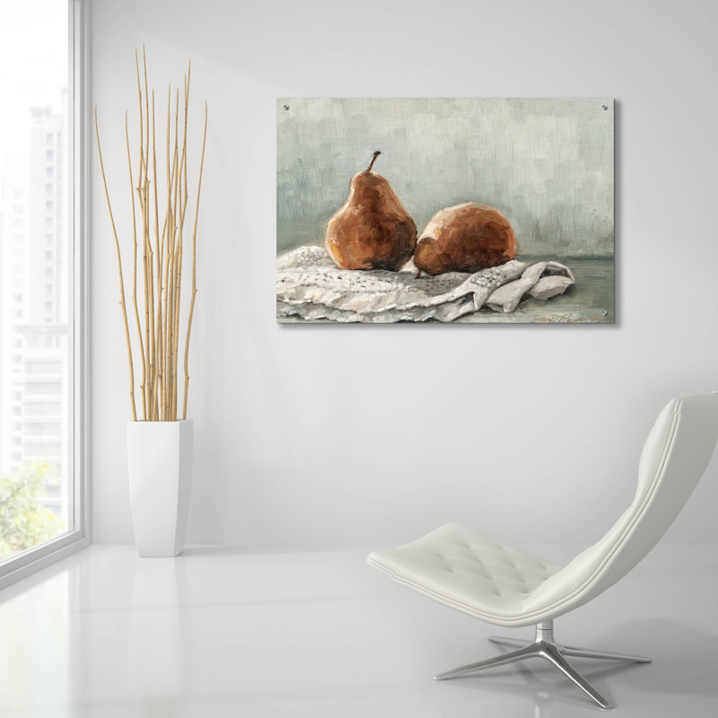  «Paire de poires 1» par Marian Parsons, art mural en verre acrylique, 36 po x 24 po, H 24 po x l 36 po