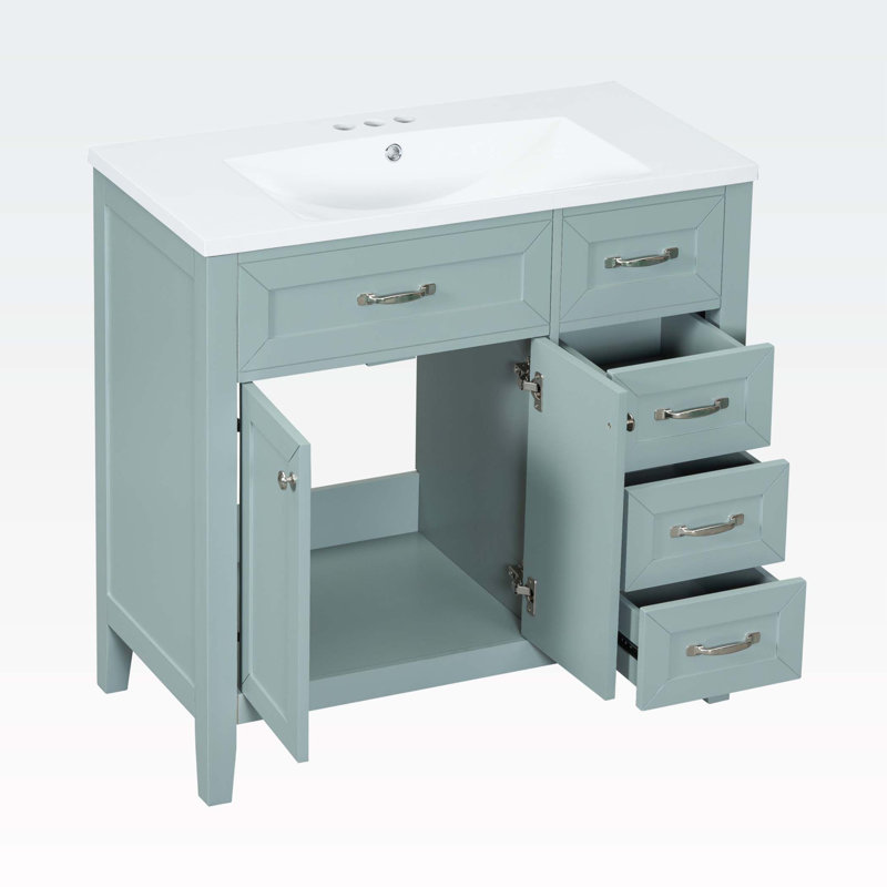 Ensemble de meuble-lavabo simple 35,98 po Fedra, Vert