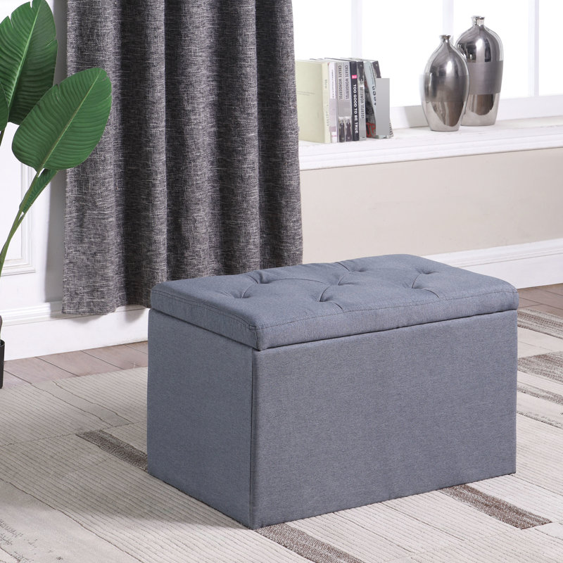 18.5" Tall Gray Shoe Storage Bench - Holds 8 Pairs, 16 Purple Pocket Organizer, 29"X17"X18.5", Foam Construction, 4 Dotted Foot, Single Hinges High Bench, Version Accommodates Slots, 29" L X 17" W H,