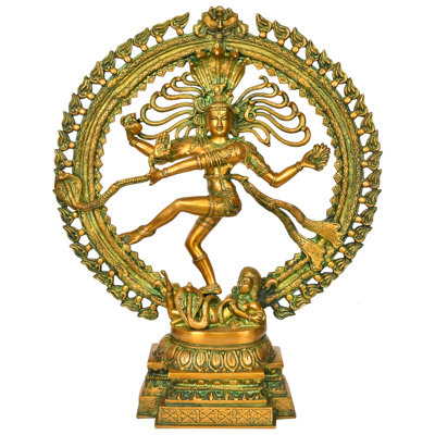 Statue en laiton 22 po Shiva Nataraja - sculpture de Shiva dansante fabriquée à la main pour décor de temple