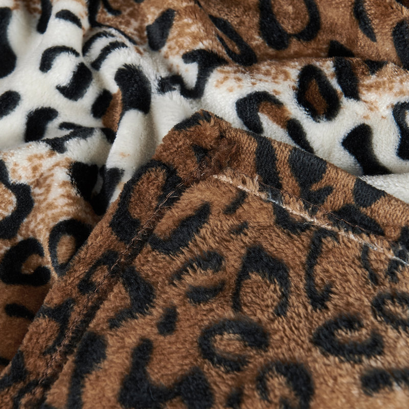 Leopard Print Lightweight Fleece Queen Blanket for Kids