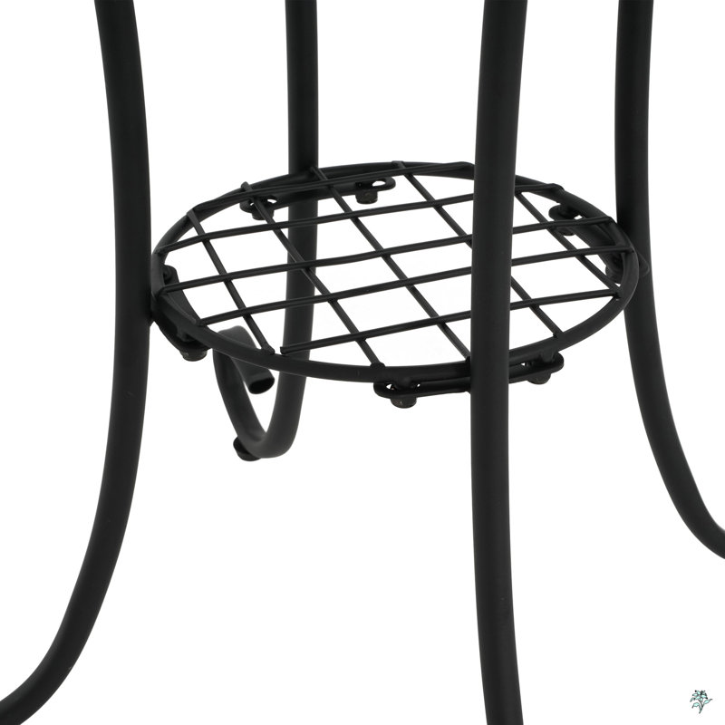 Table d'appoint de patio avec tablette, Bleu