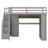 Space-Saving Loft Bed Frame with Integrated Wardrobe, Desk, Shelves and Lights-1209963436