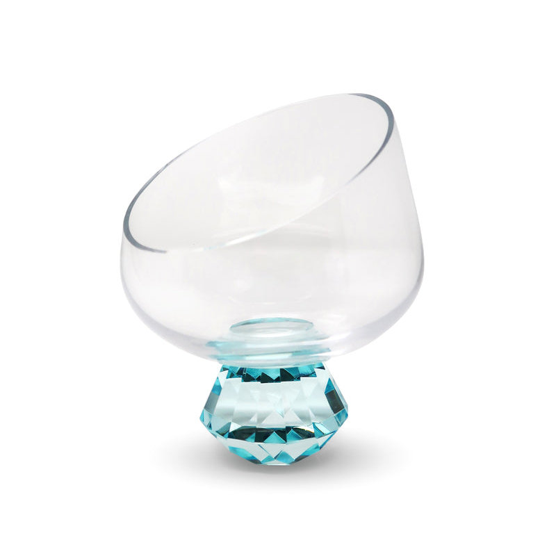 Bol angulaire à base de diamant, H 6 po x l 5,25 po x P 5,25 po, Bleu