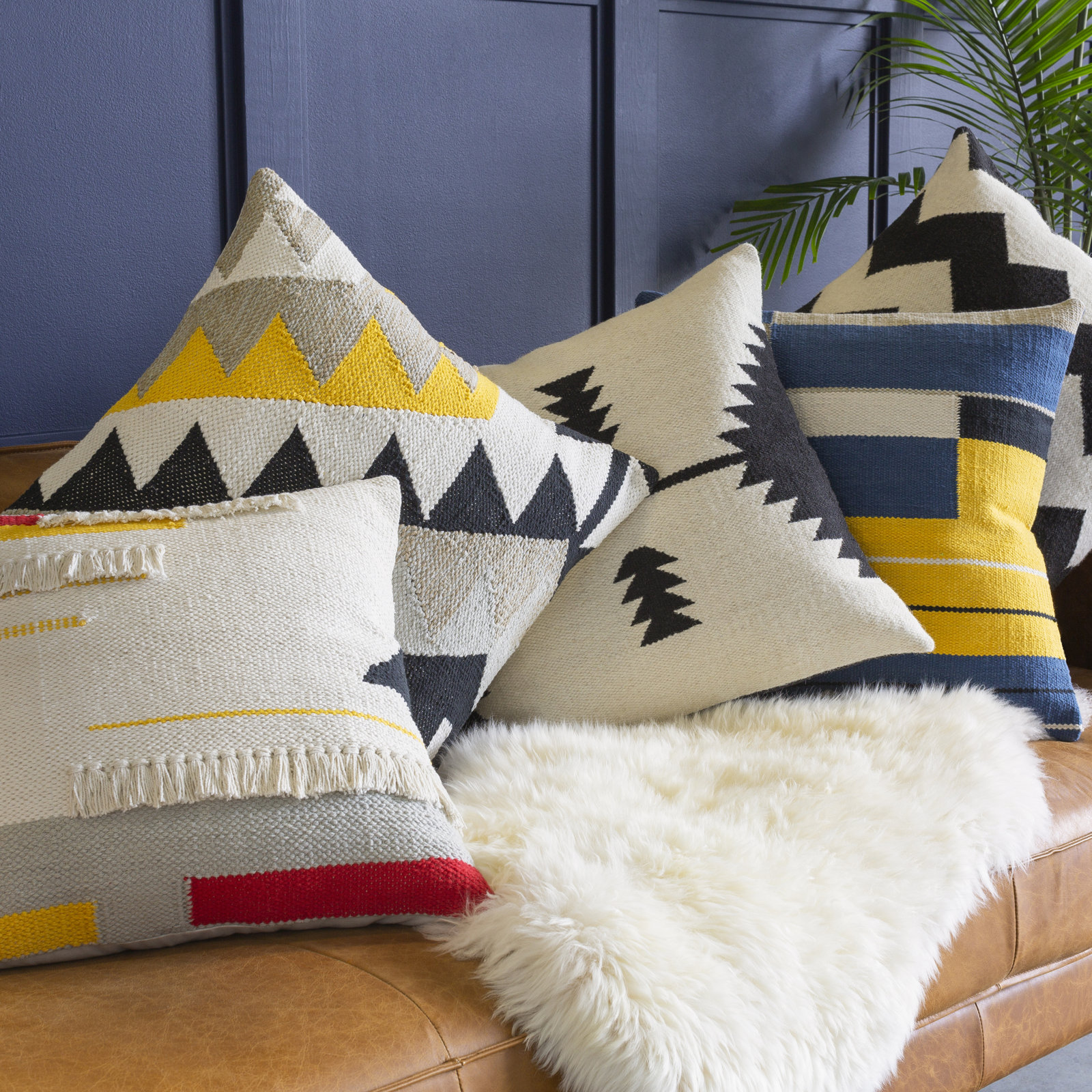 Jude Geometric Cotton Throw Pillow, Pillow Cover Only - No Insert