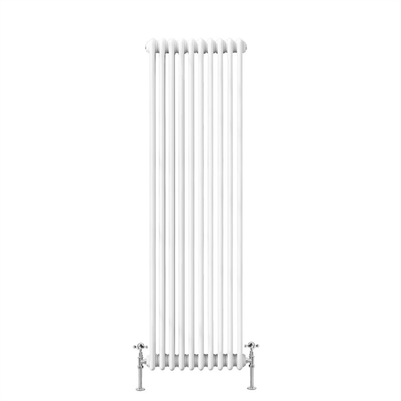 Valda Vertical Traditional 2 Column Designer Radiator, 180cm H x 47cm W, White