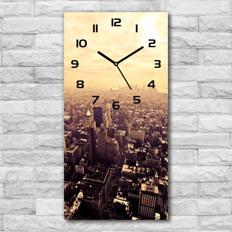 Jarquis Glass Wall Clock, Brown/Black