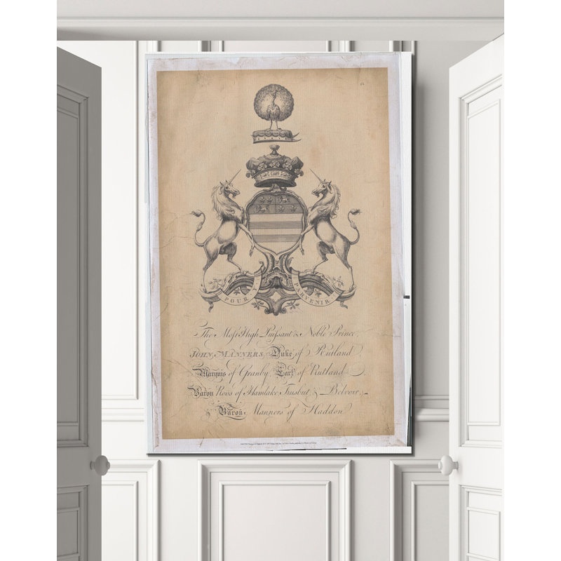 «Peerage of England III», art textuel, H 12 po x l 8 po x P 1,5 po, Toile tendue