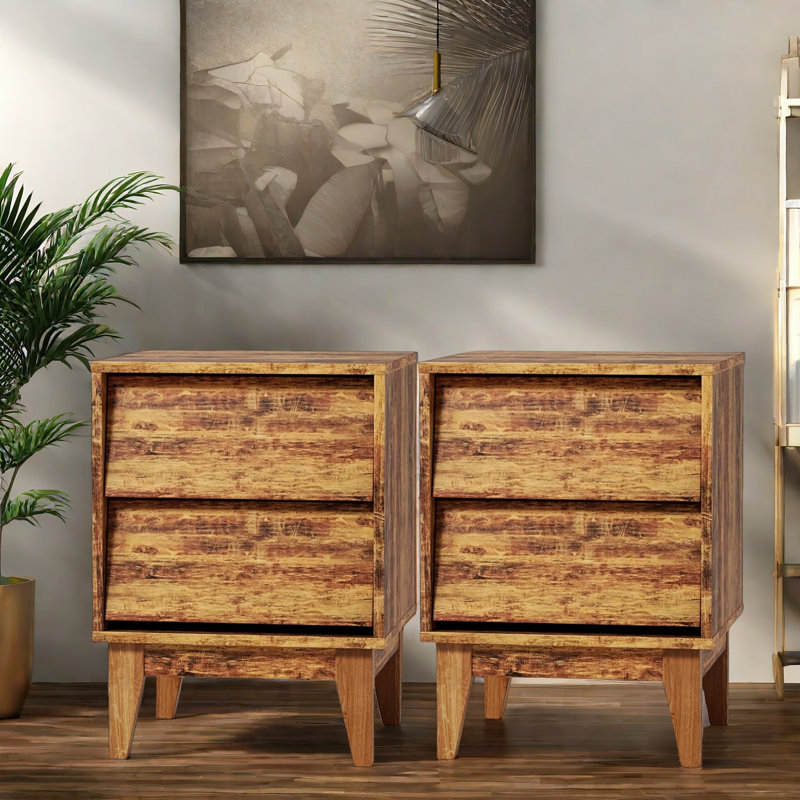 16cm W Manufactured Wood Bedside Table, Brown