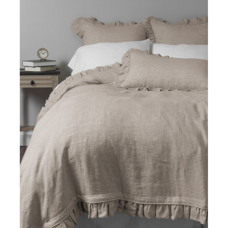 Basillo Linen Duvet Cover, Queen, Seaglass