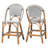 Billingslee Bali & Pari Genica Classic French Two-Tone Weaving And Natural Rattan 2-Piece Counter Stool Set-974002969
