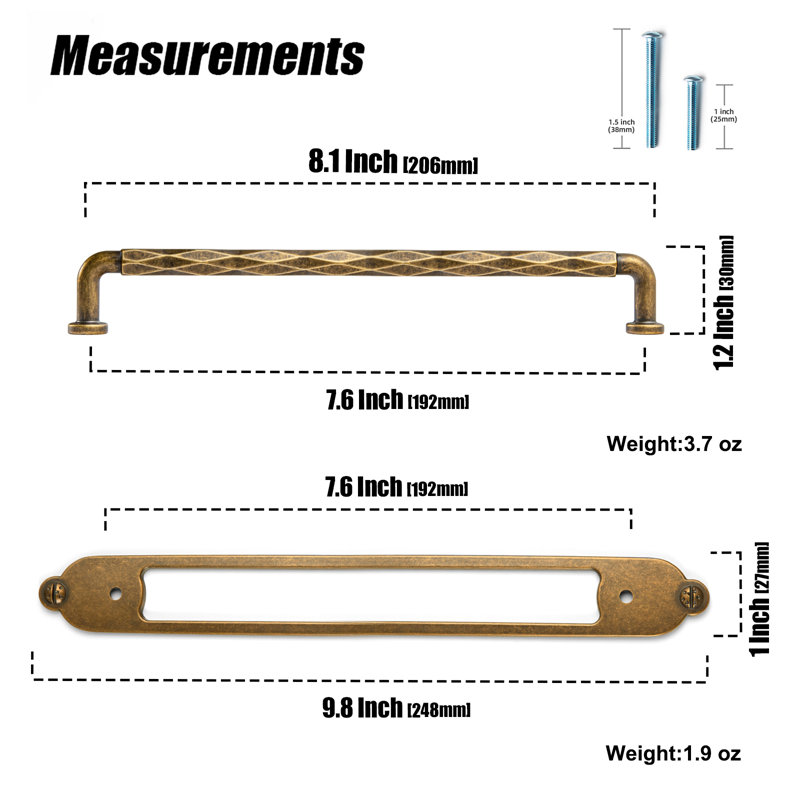 Cut-Section Design Bar Pull With Backplate-G025