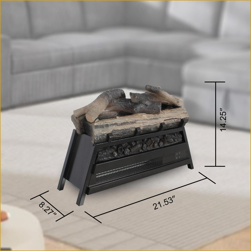 Foyer électrique encastré, ensemble de bûches 3D infrarouge 23 po | Noir antique | Sans évent